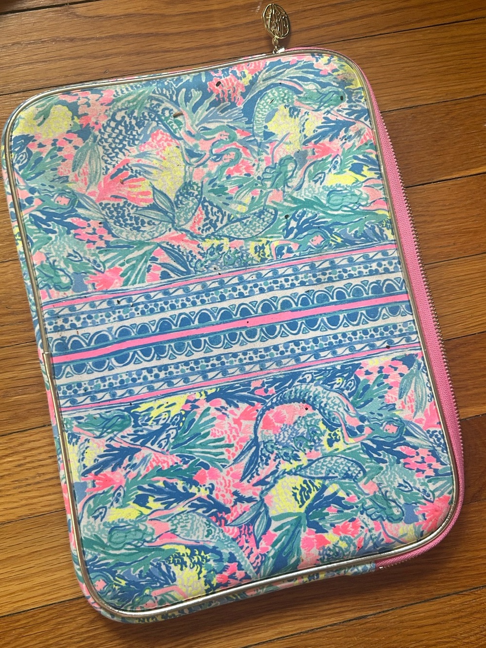 Lilly Pulitzer Tropical Floral Tablet Sleeve in Pink, Blue & Yellow
